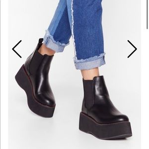 Faux Leather Platform Boot